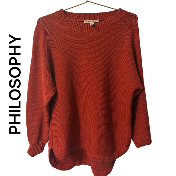Philosophy Sweaters - Philosophy Crew Neck Sweater Burnt Orange Medium